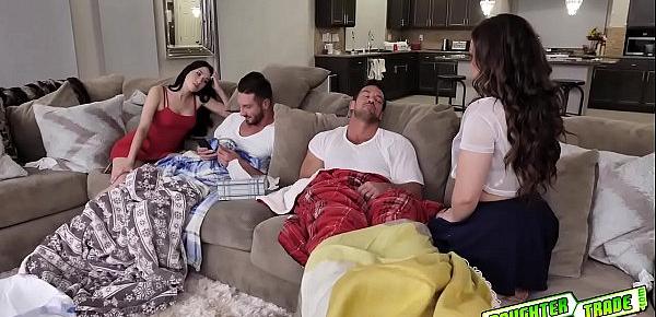  Alex Coal and Kimber Woods decide to suck their dads!